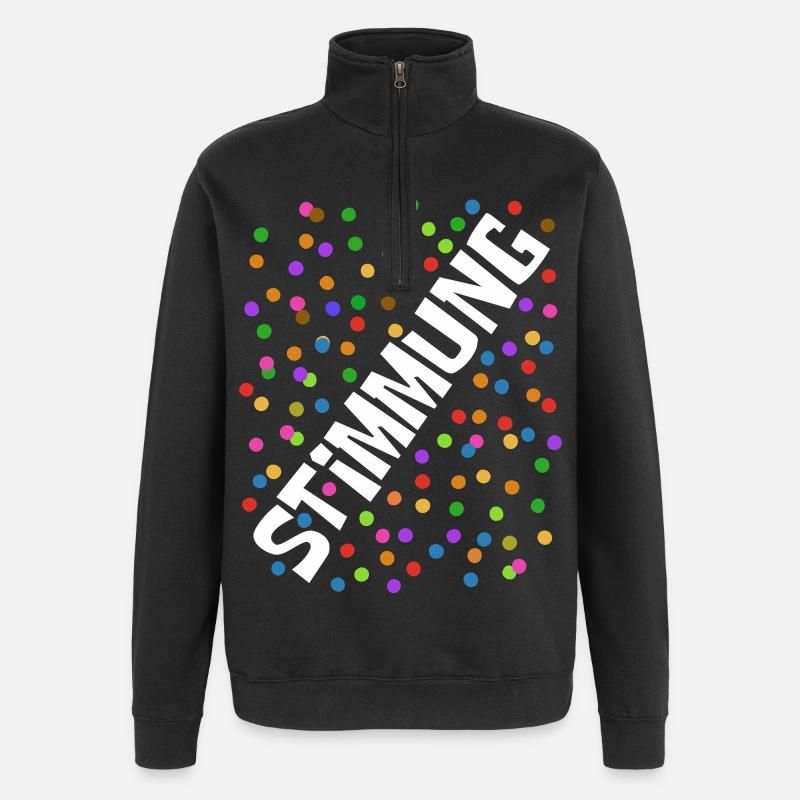Carnaval - Carnaval - Atmosphère - Confettis - Sweat à zip 1/4 - noir
