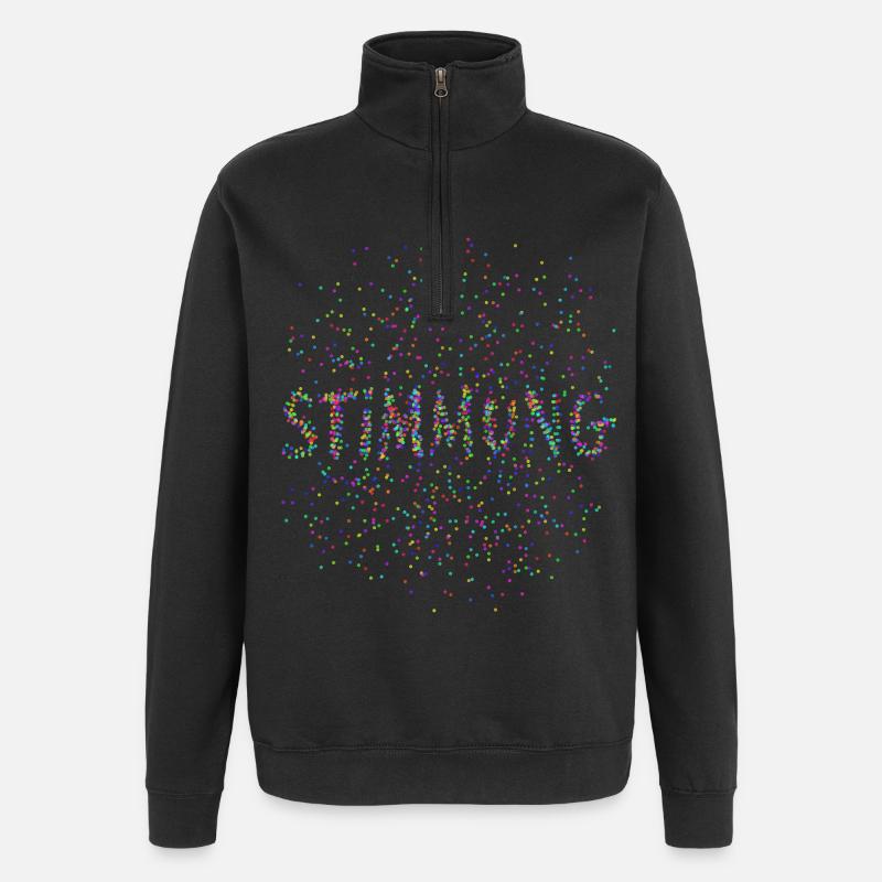 Carnaval - Carnaval - Atmosphère - Confettis - Sweat à zip 1/4 - noir