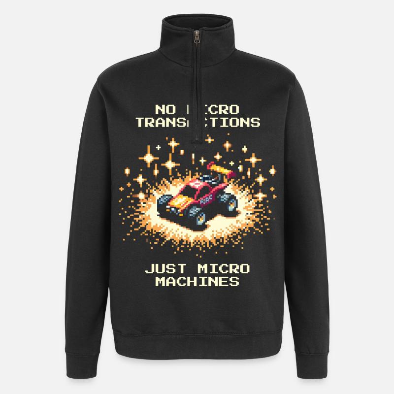 Pas de microtransactions | Voitures RC - Sweat à zip 1/4 - noir
