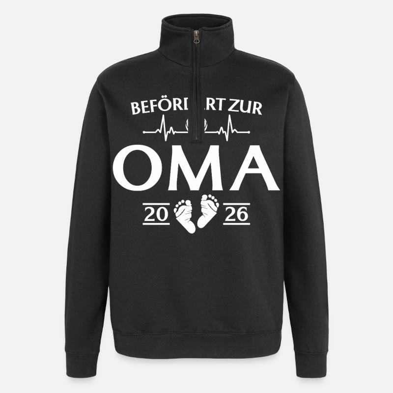 Großmutter 2026 - Befördert zur Oma - Quarter-Zip-Sweatshirt - Schwarz