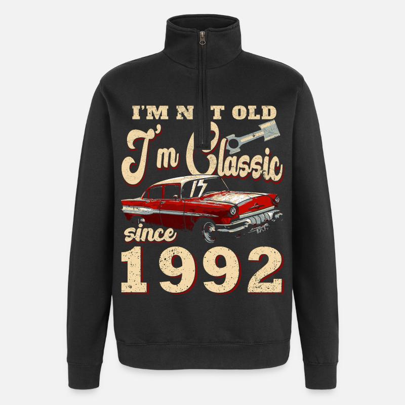 Nicht Alt, Klassisch 1992 Auto - Quarter-Zip-Sweatshirt - Schwarz