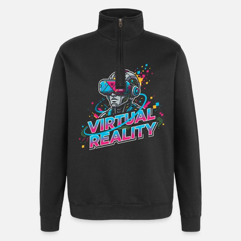 Science-fiction en réalité virtuelle - Sweat à zip 1/4 - noir