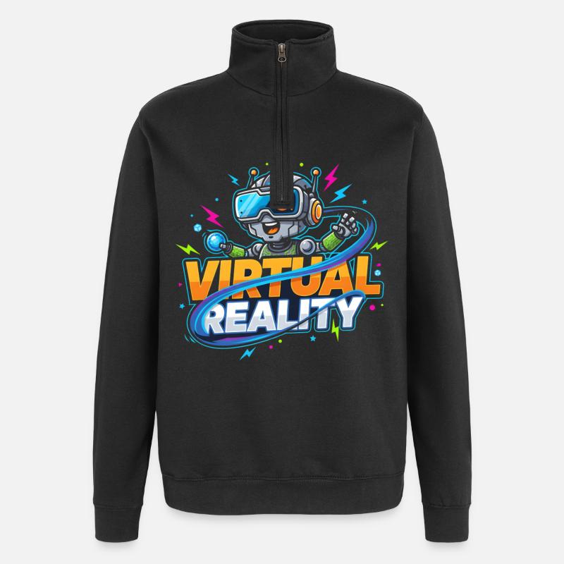 Virtual Reality Gaming Technology Kidstyle - Quarter-Zip Sweatshirt - black