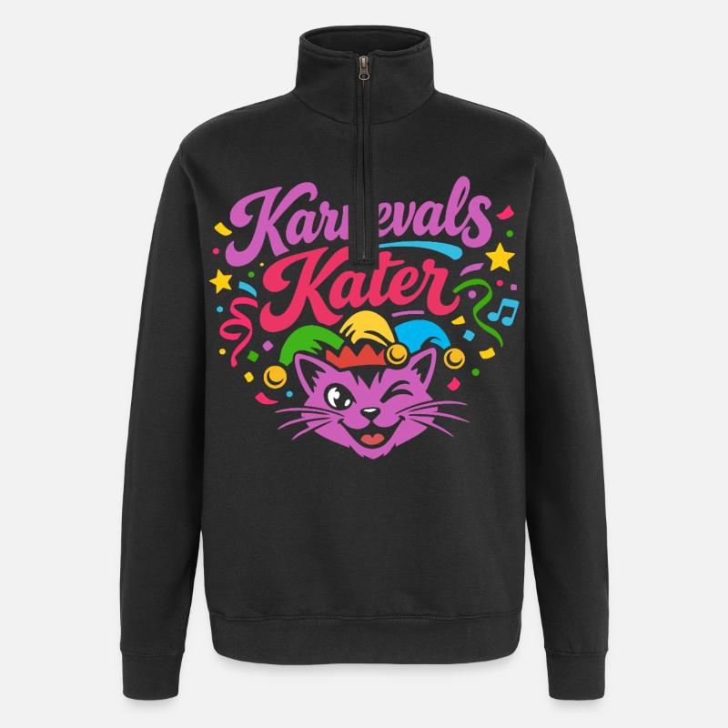 Costume de carnaval de chat - Sweat à zip 1/4 - noir