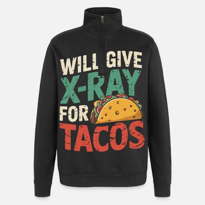 Taco Xray Spruch - Quarter-Zip-Sweatshirt - Schwarz