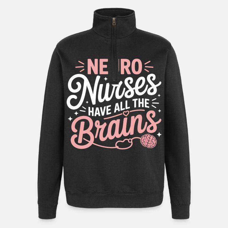 Neuronurses Brain Heroes - Quarter-Zip Sweatshirt - black