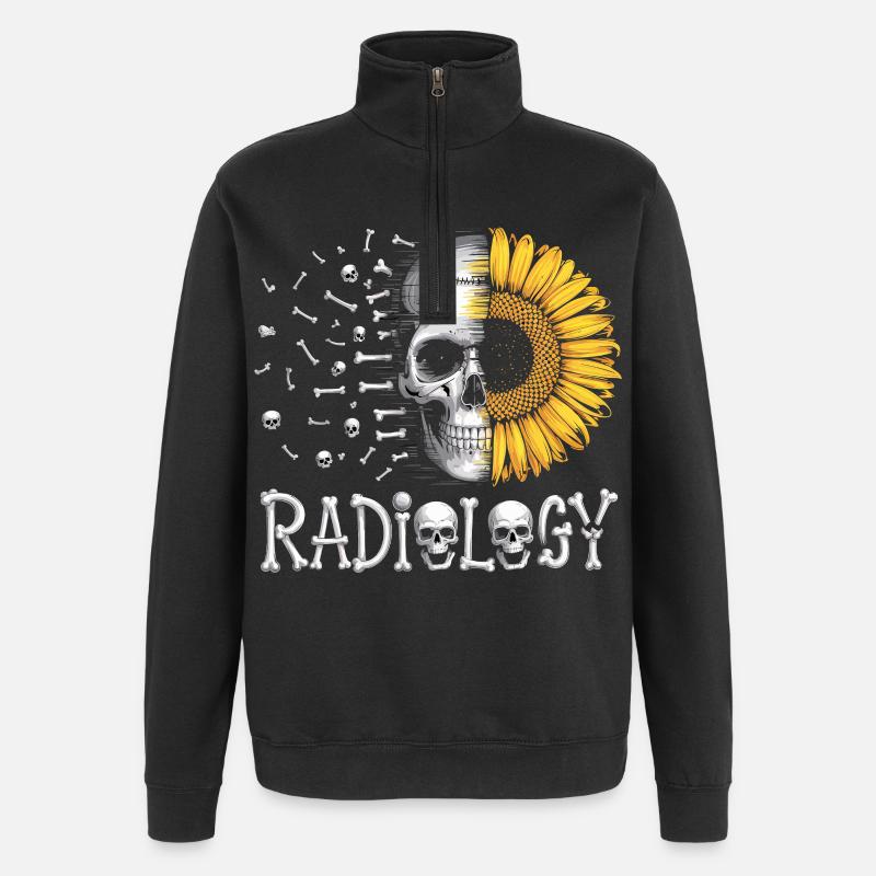 Sunflower vs Skull Radiology - Quarter-Zip Sweatshirt - black