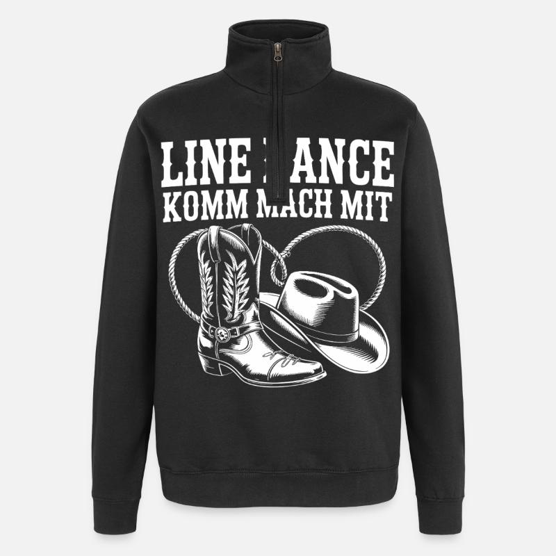 Line Dance Come join us - Quarter-Zip Sweatshirt - black