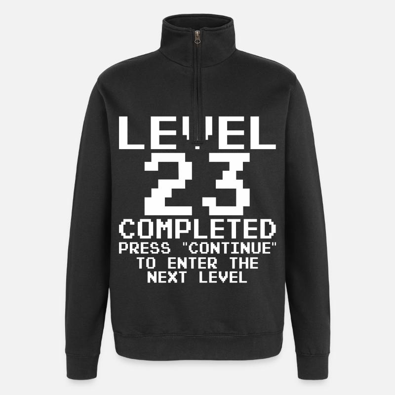 Level 23 Completed Pixel Badge - Quarter-Zip Sweatshirt - black