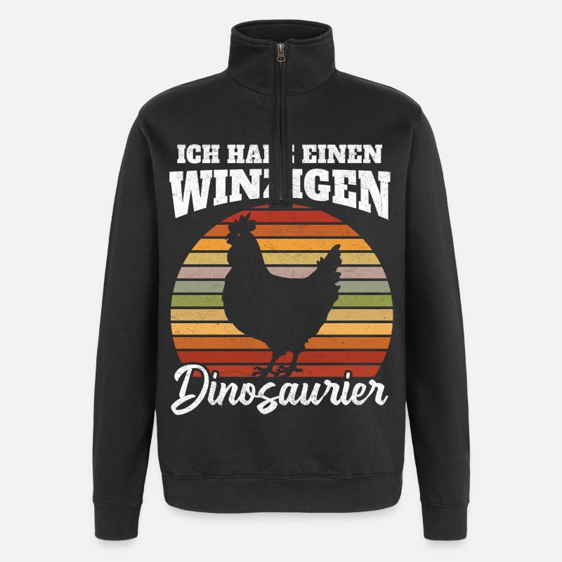 Tiny Dinosaur Saying - Quarter-Zip Sweatshirt - black