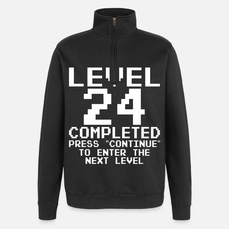 Niveau 24 terminé – Pixel Retro - Sweat à zip 1/4 - noir