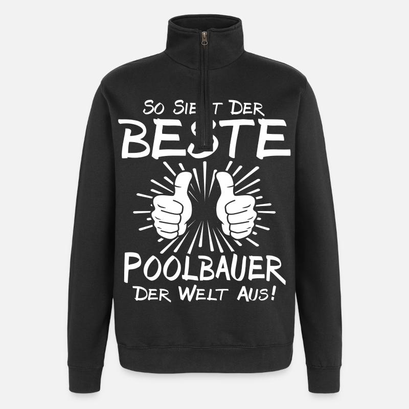 Best Pool Builder - Quarter-Zip Sweatshirt - black