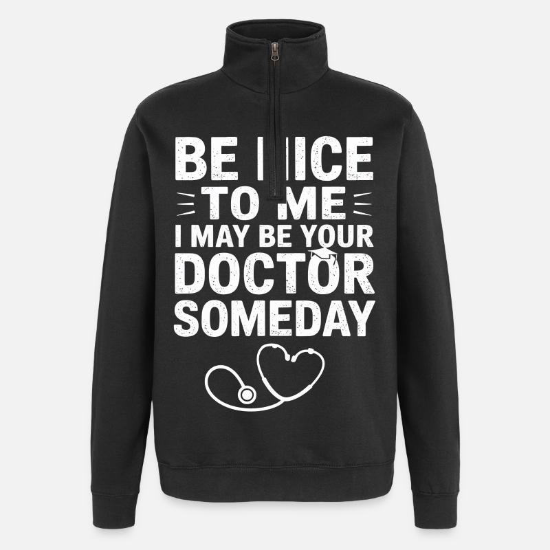 Sois gentil avec moi, Docteur Tee - Sweat à zip 1/4 - noir