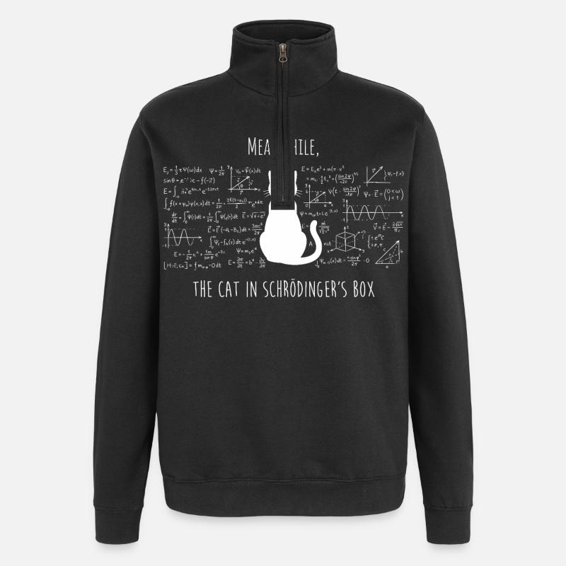 Schrödinger's Cat – Physics & Science Design - Quarter-Zip Sweatshirt - black