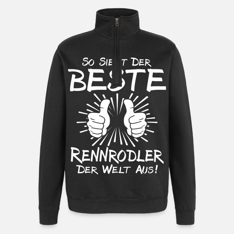 Bester Rennrodler - Quarter-Zip-Sweatshirt - Schwarz
