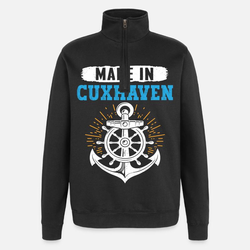 Cuxhaven MADE IN CUXHAVEN Fun - Sweat à zip 1/4 - noir