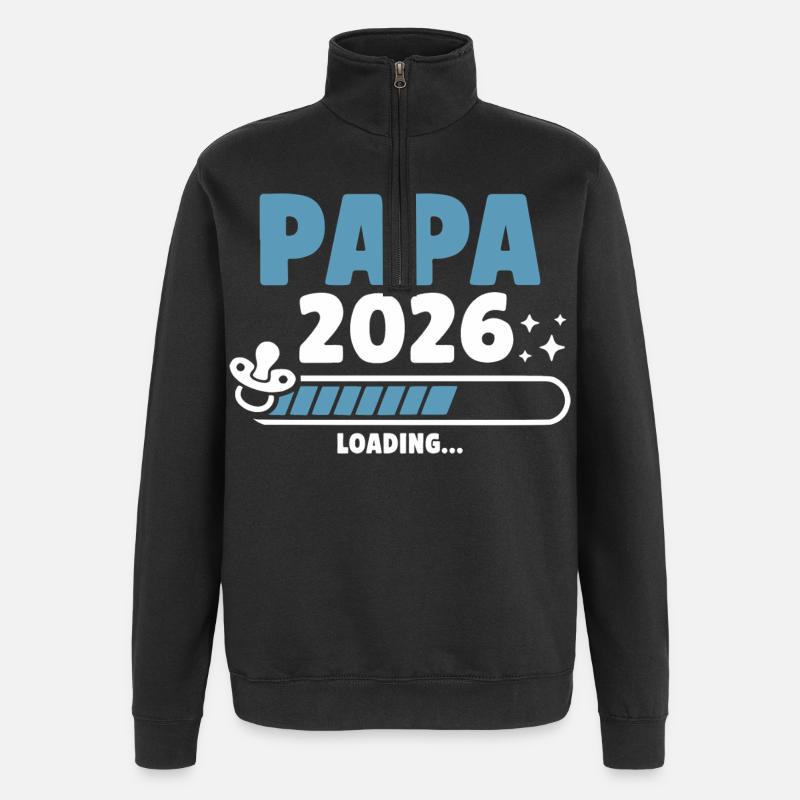 Papa 2026 Loading... - Quarter-Zip Sweatshirt - black