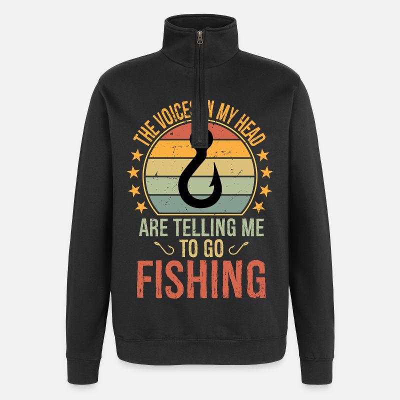 Cadeaux de pêche Pêcheur drôle - Sweat à zip 1/4 - noir