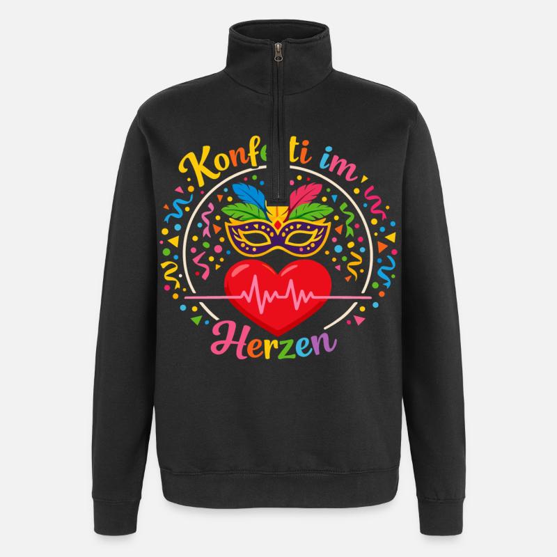 Fête de confettis Confettis Costume Carnaval Carnaval - Sweat à zip 1/4 - noir