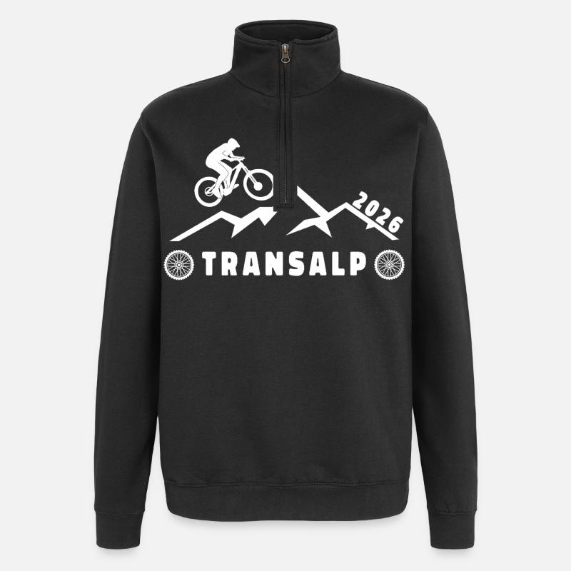 Transalp 2026 à vélo - Sweat à zip 1/4 - noir