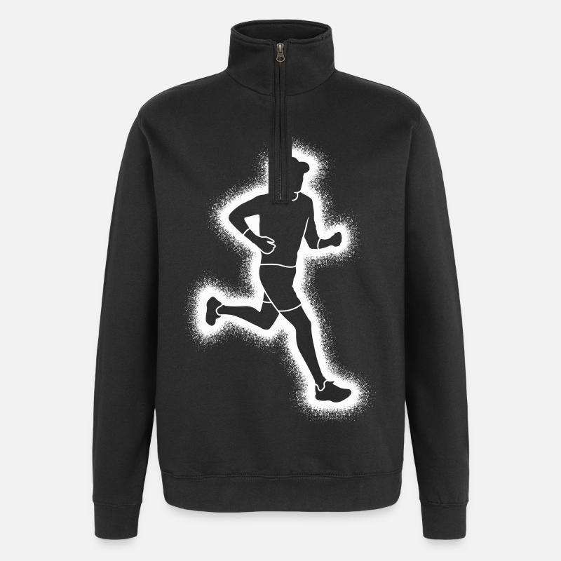 Coureur Garçons Coureurs Hommes - Sweat à zip 1/4 - noir