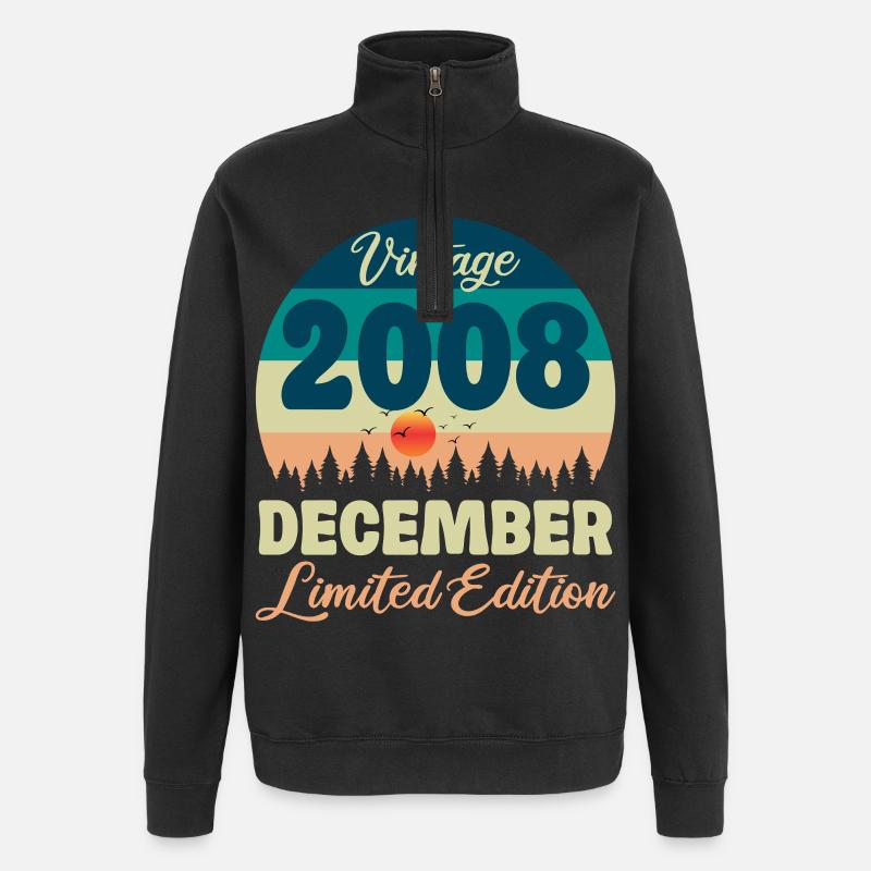 Anniversaire Décembre 2008 Cadeau D'anniversaire  - Sweat à zip 1/4 - noir