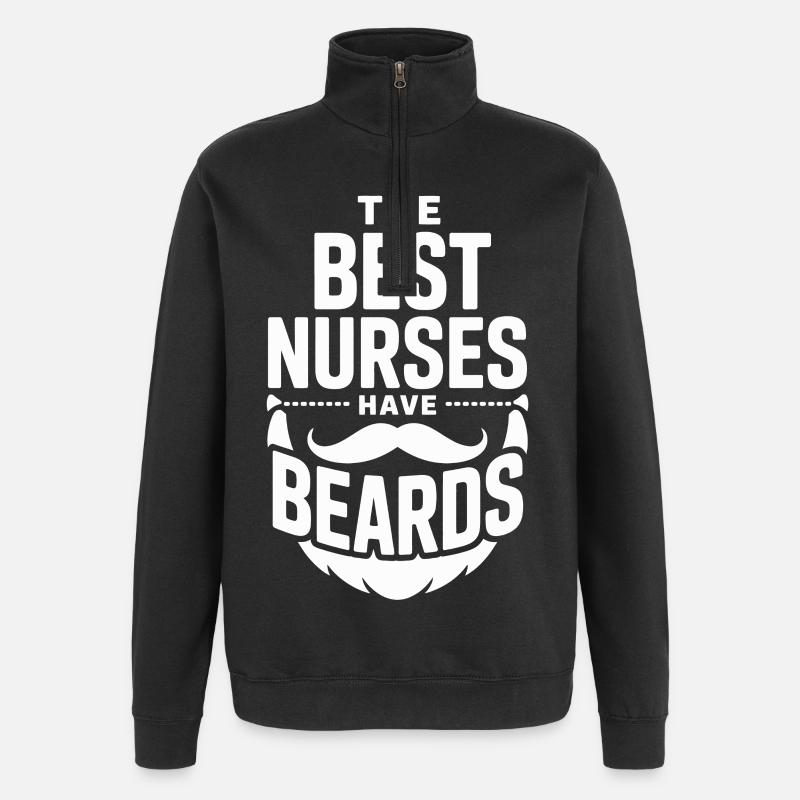 Krankenschwestern Mit Bärten - Quarter-Zip-Sweatshirt - Schwarz