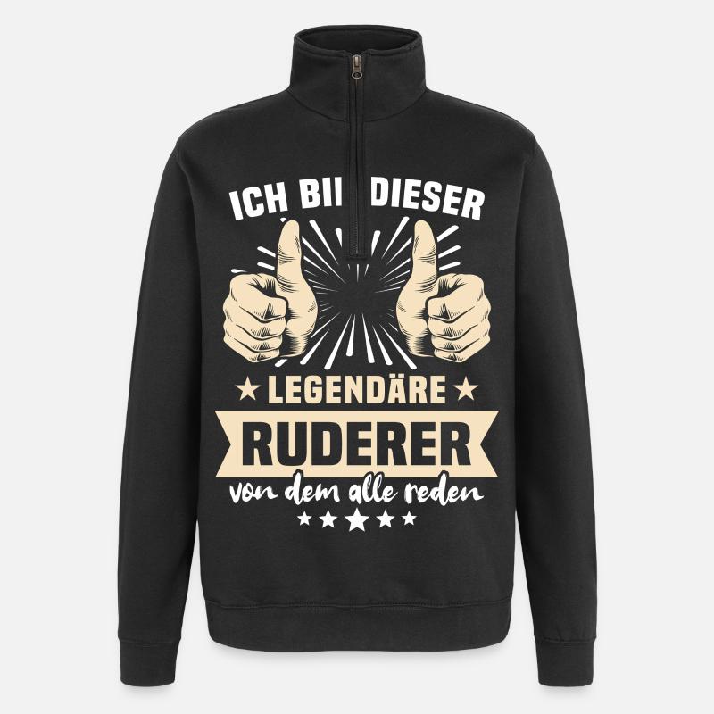 Ruderer Sprüche - Quarter-Zip-Sweatshirt - Schwarz