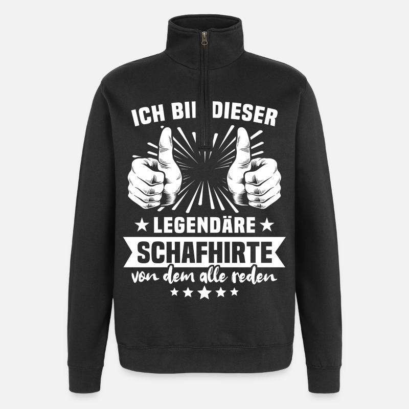 Schafhirte Legende - Quarter-Zip-Sweatshirt - Schwarz