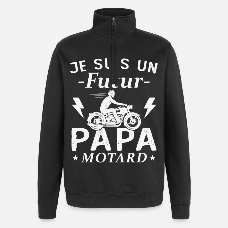 Ich bin ein werdender Biker-Vater - Quarter-Zip-Sweatshirt - Schwarz