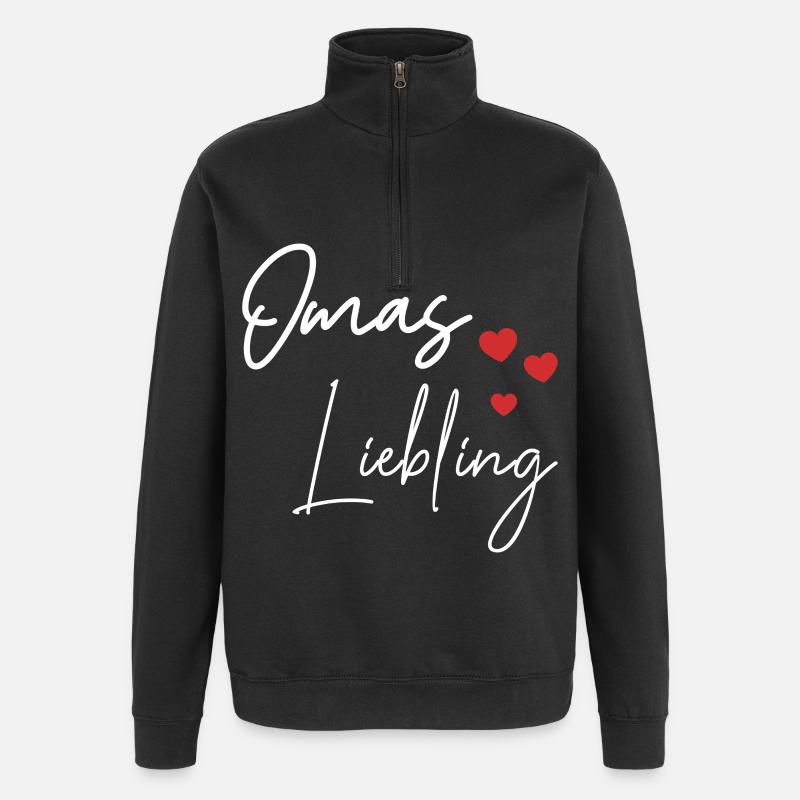Omas Liebling Spruch  - Quarter-Zip-Sweatshirt - Schwarz