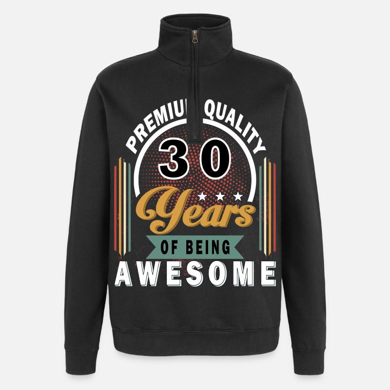30 ans d’anniversaire génial - Sweat à zip 1/4 - noir