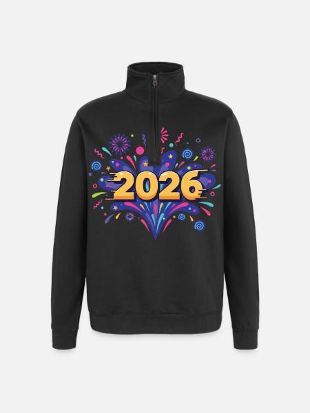 2026 Feuerwerksfeier Silvesterabend - Quarter-Zip-Sweatshirt - Schwarz