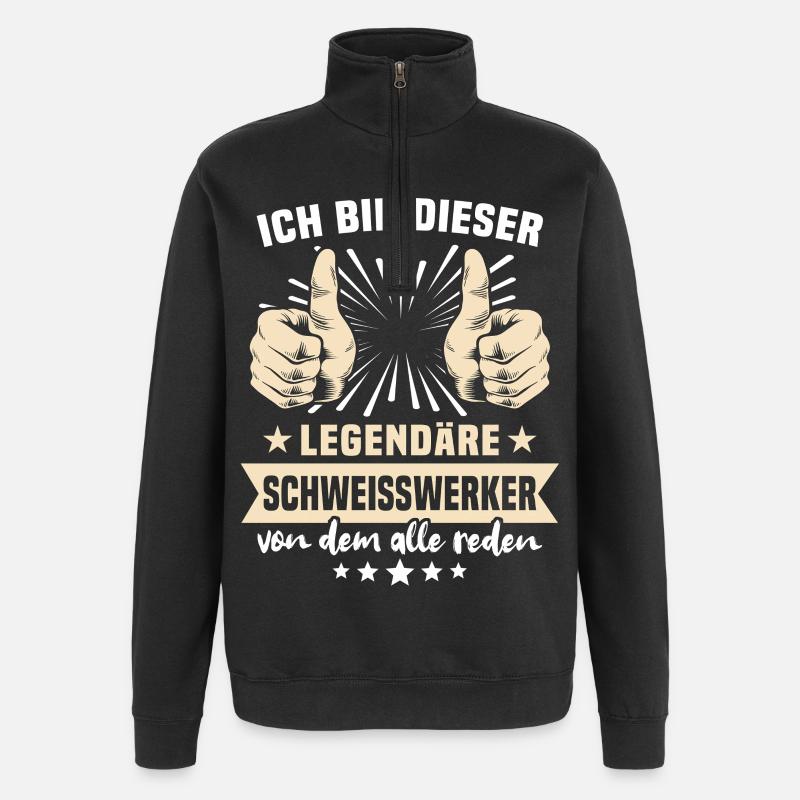 Schweisswerker Sprüche - Quarter-Zip-Sweatshirt - Schwarz