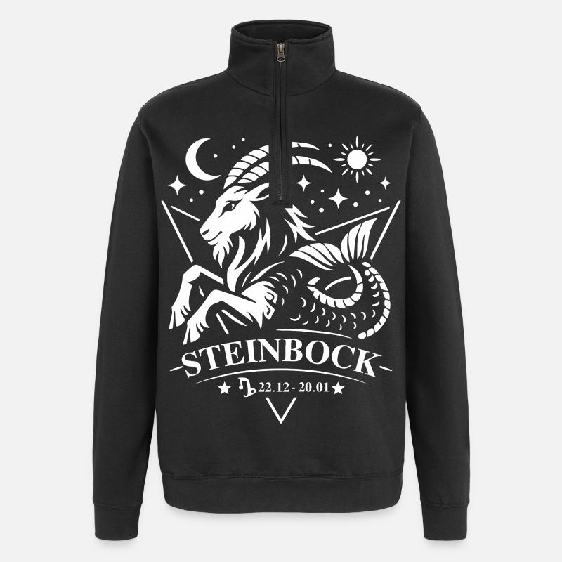 Steinbock Sternenzeichen - Quarter-Zip-Sweatshirt - Schwarz