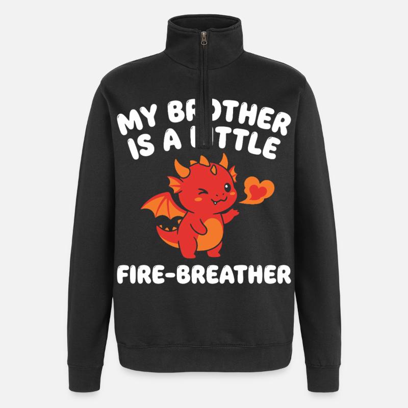 Schwester Drache Süßes Geschwisterchen - Quarter-Zip-Sweatshirt - Schwarz