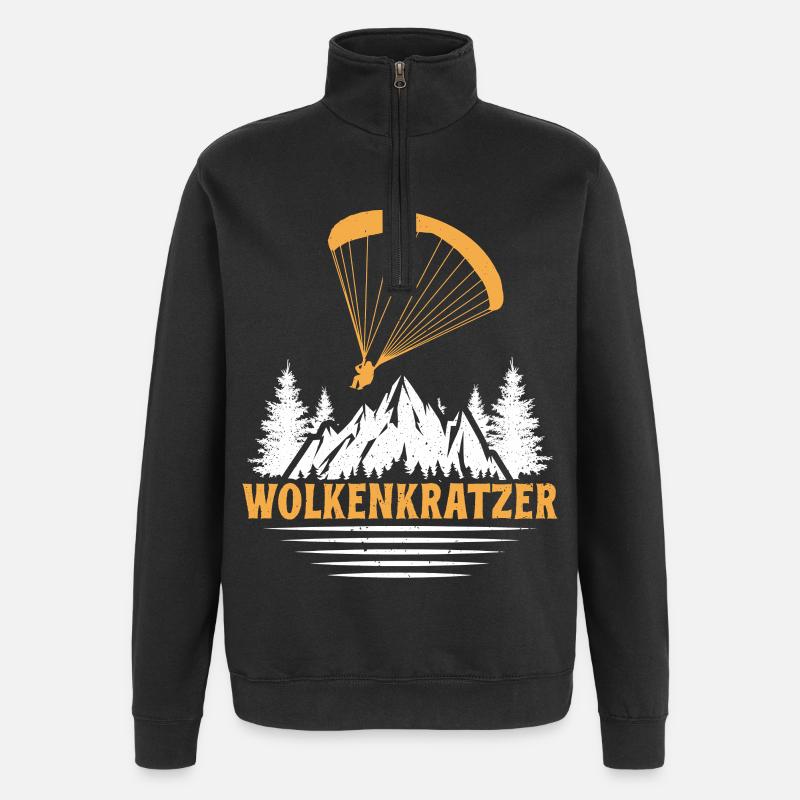 Paraglider SKYSCRAPER FUNNY - Quarter-Zip Sweatshirt - black