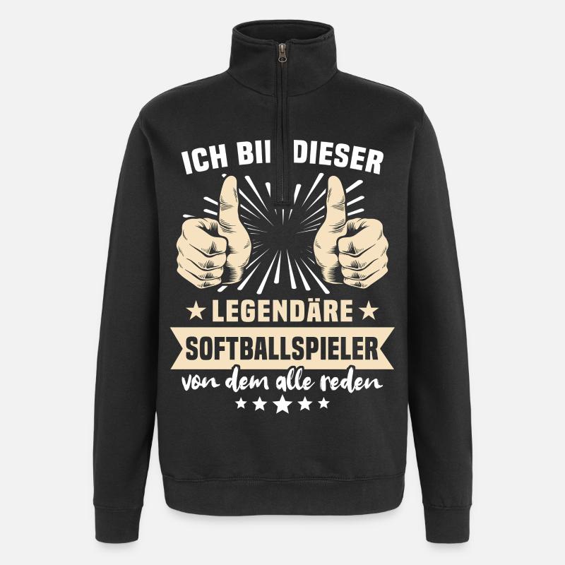 Citations de joueuses de softball - Sweat à zip 1/4 - noir