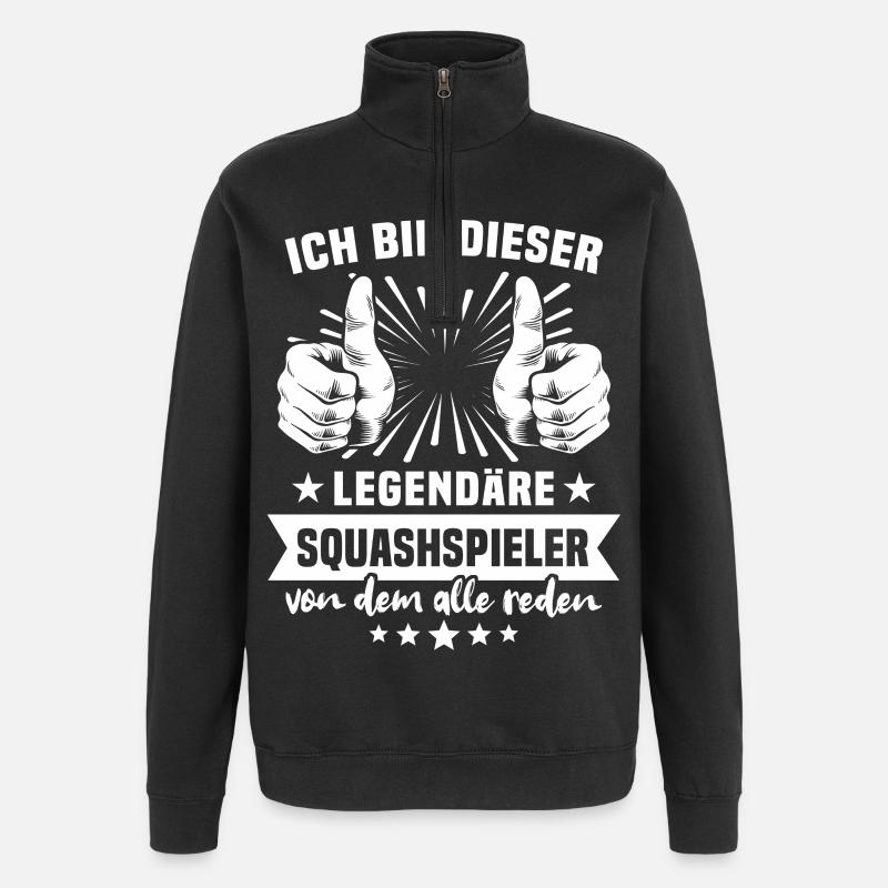 Squash player legend - Quarter-Zip Sweatshirt - black