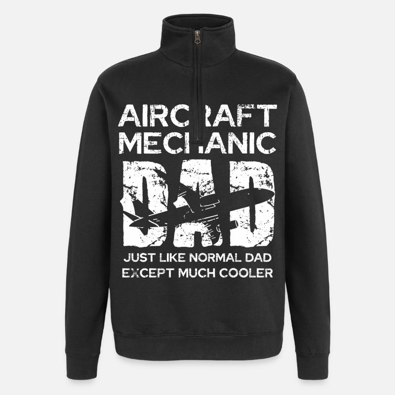 Flugzeugmechaniker Papa: Einzigartig - Quarter-Zip-Sweatshirt - Schwarz