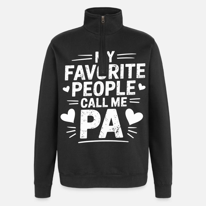 Ma personne préférée m’appelle papa - Sweat à zip 1/4 - noir