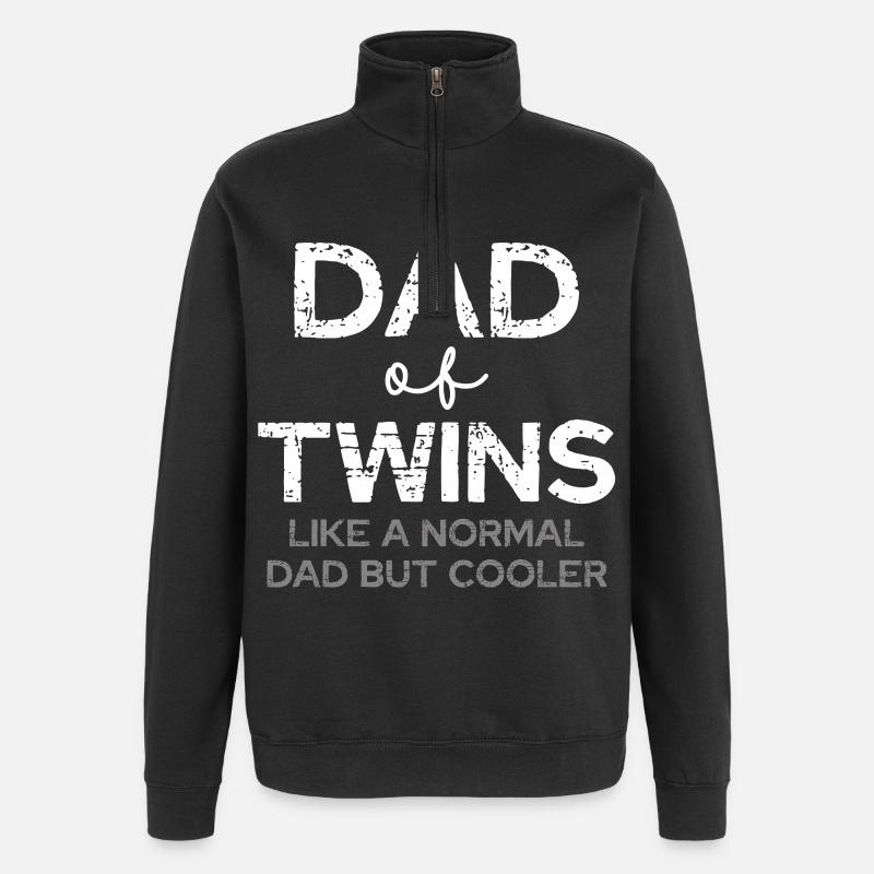 Vater Zwillinge – Cooler Dad - Quarter-Zip-Sweatshirt - Schwarz