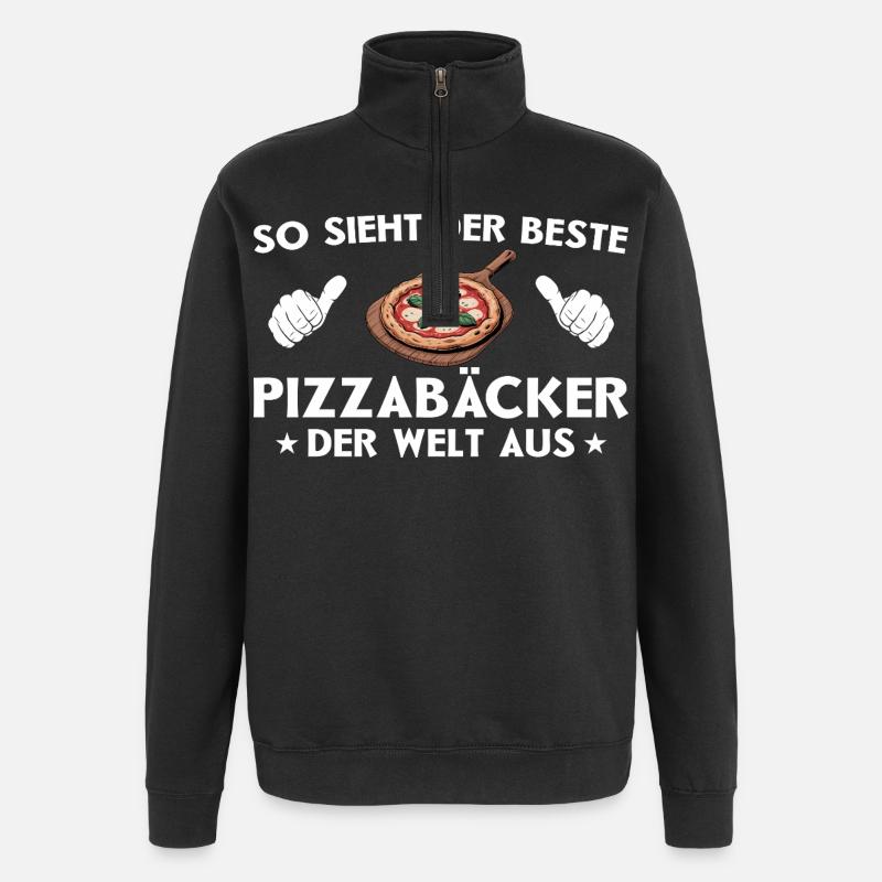 Meilleure pizza pizza idée cadeau - Sweat à zip 1/4 - noir