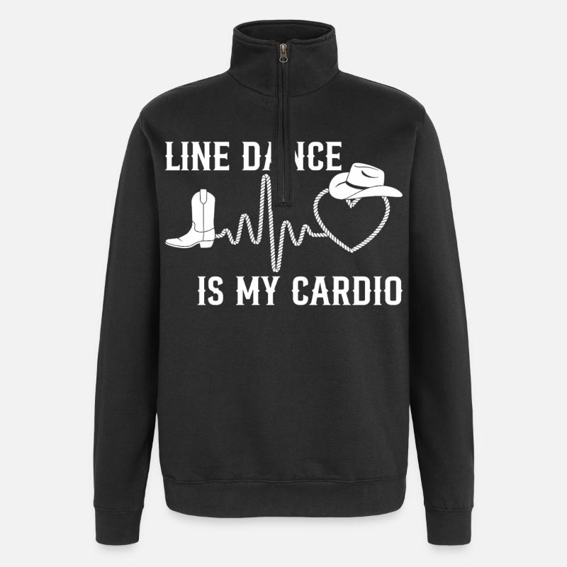 Line dancing is my cardio - Quarter-Zip Sweatshirt - black