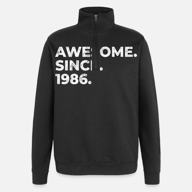 Awesome since 1986 | Birthday | Gift - Quarter-Zip Sweatshirt - black