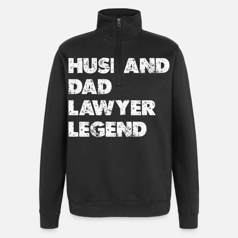 Légende du mari Père Avocat - Sweat à zip 1/4 - noir