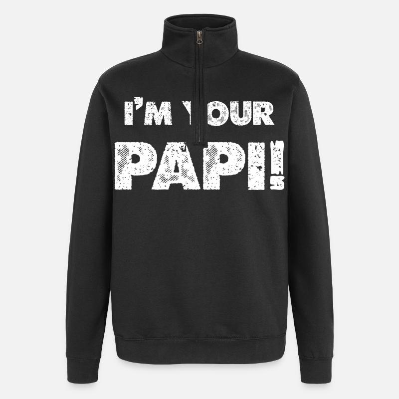 Je suis ton papa - Sweat à zip 1/4 - noir