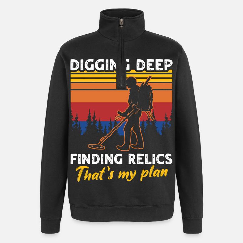 Relic Seeker Detectorist - Quarter-Zip Sweatshirt - black