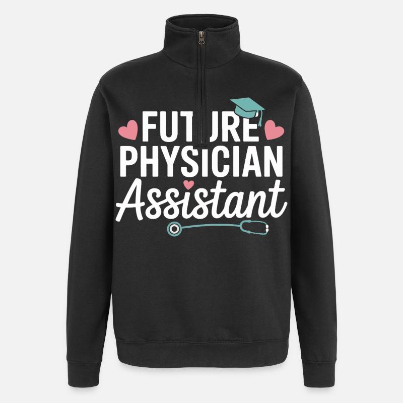 Zukünftiger Physician Assistant Stil - Quarter-Zip-Sweatshirt - Schwarz