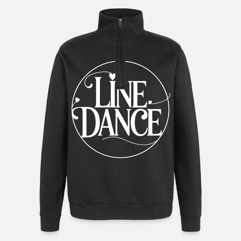 Line Dance Kreis Logo - Quarter-Zip-Sweatshirt - Schwarz